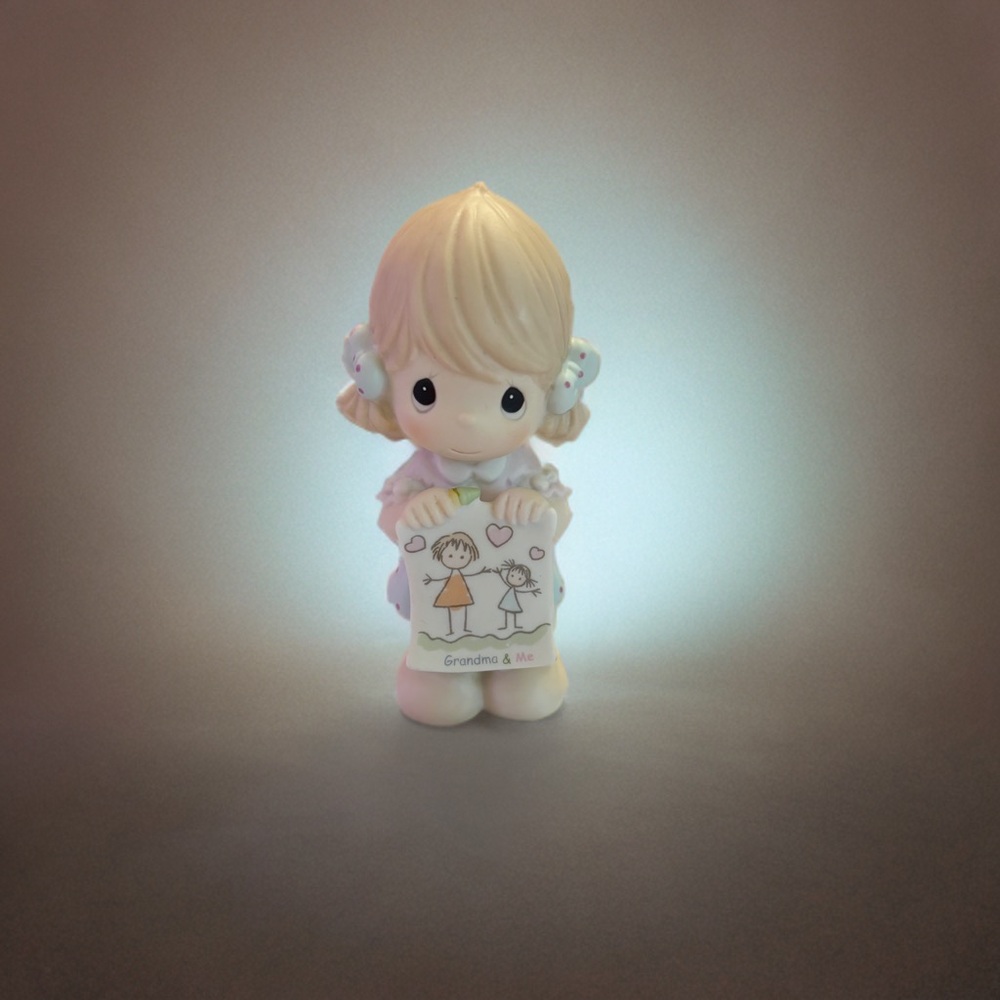 Precious Moments Figurine Grandma & Me with Cream and Blue Accents